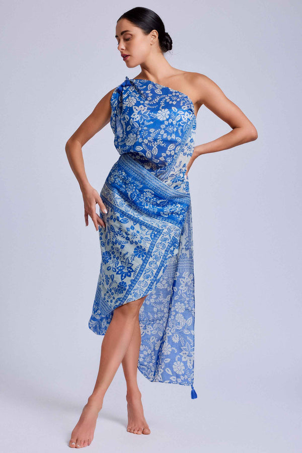 PAREO FOULARD TONOS AZULES