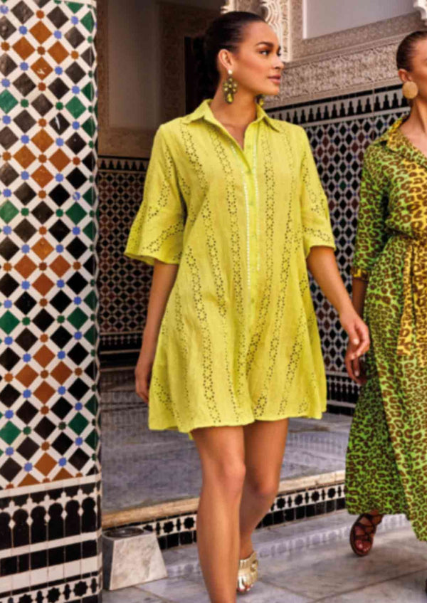 VESTIDO CAMISA ENCAJE FINO