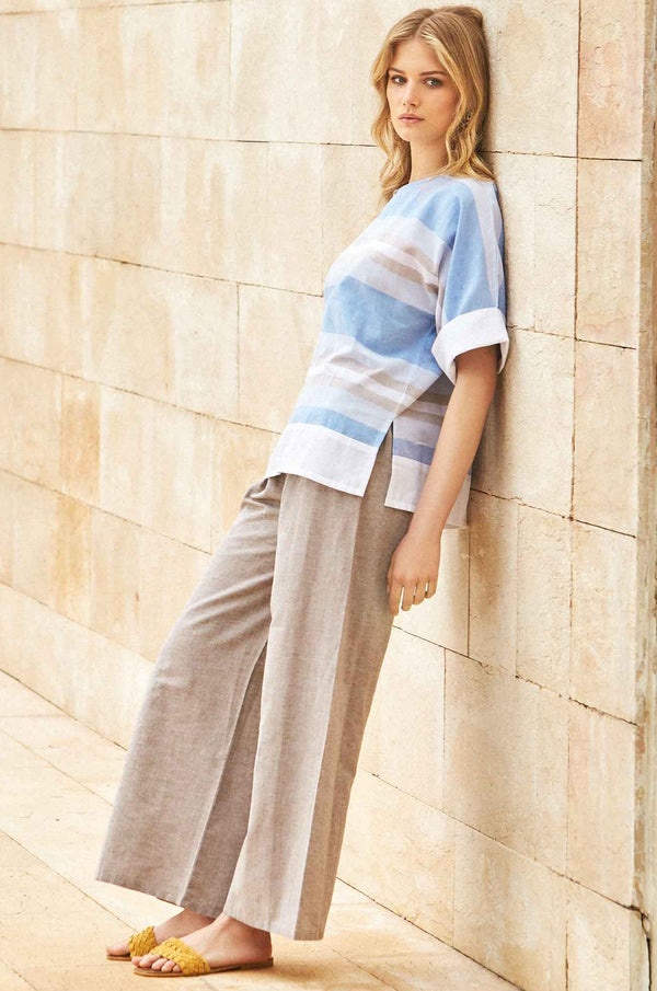 PANTALONES DE LINO PALAZZO